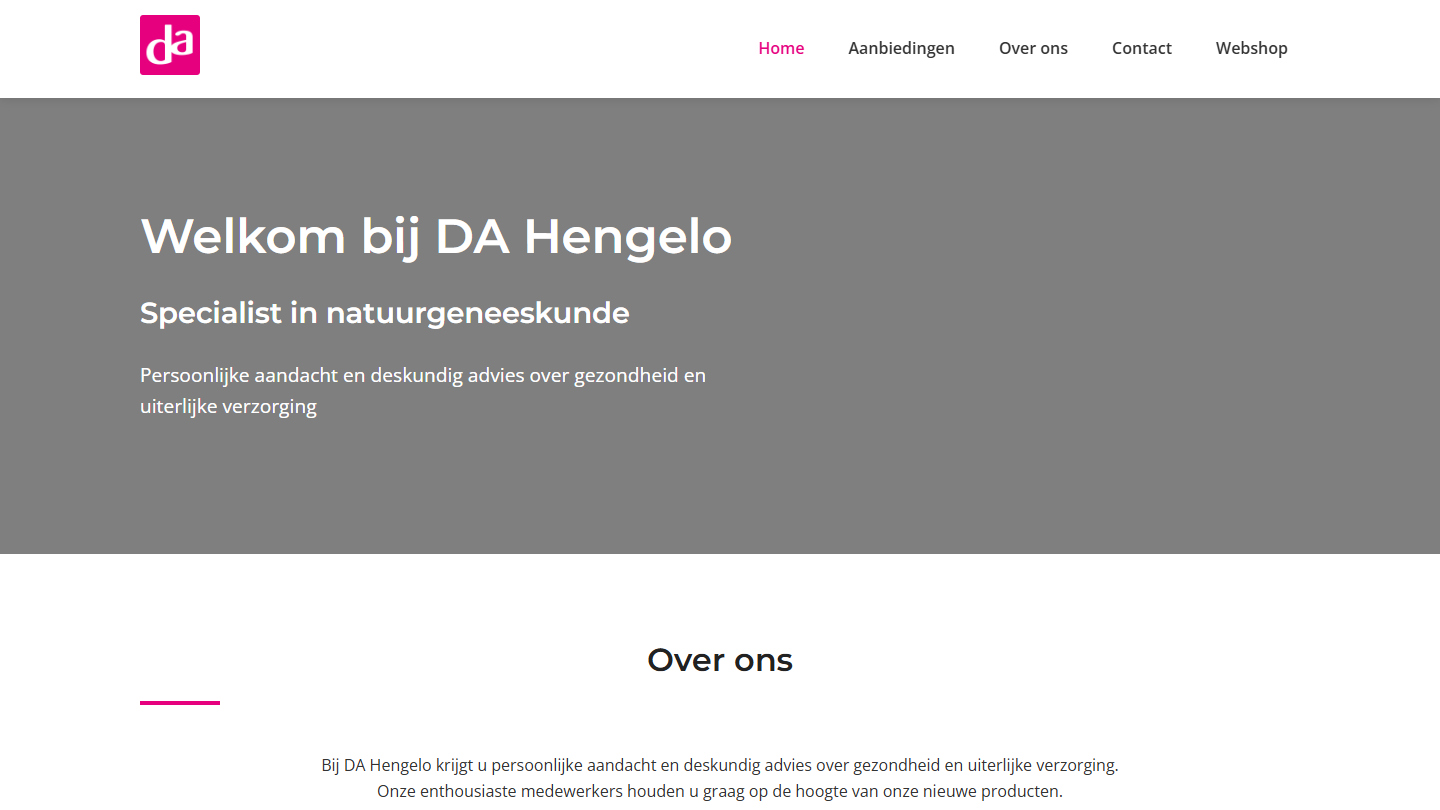 Homepage van DA Hengelo