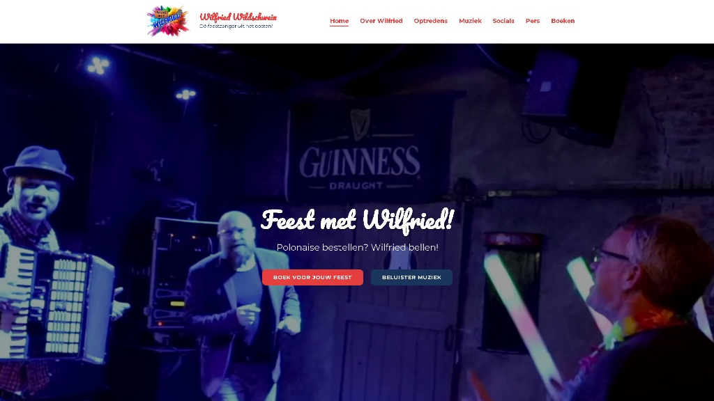 Homepage van Feest met Wilfried