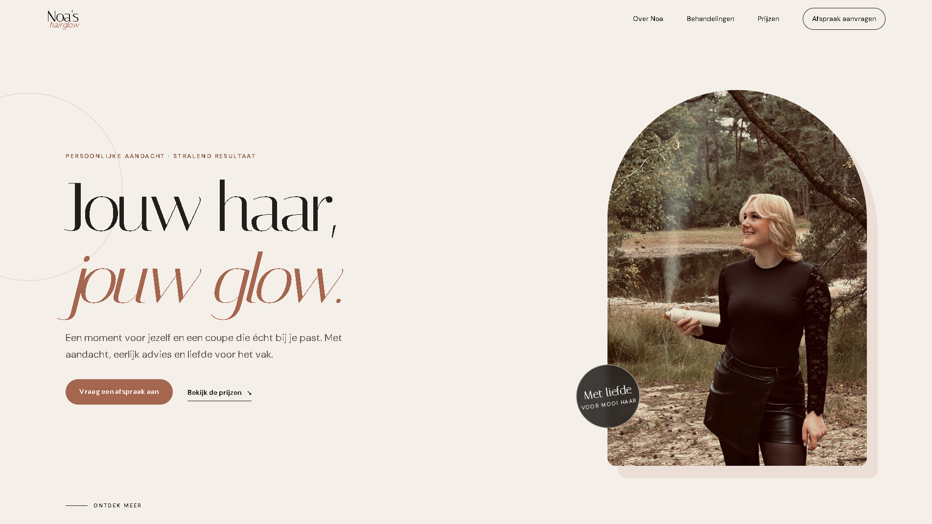 Homepage van Noa's Hairglow
